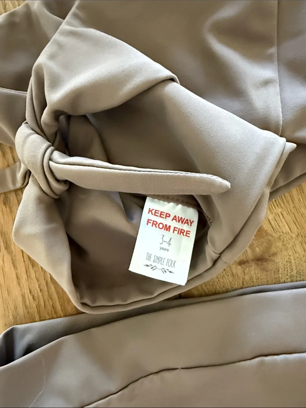 Simple Folk 3-4Y Taupe High-Waist Two-Piece Swim Set